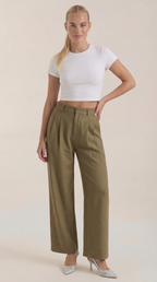 Pantalón de talle alto para mujer con pinzas y pierna ancha - Foto 3