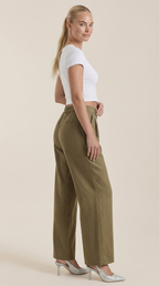 Pantalón de talle alto para mujer con pinzas y pierna ancha - Foto 4