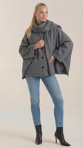 Abrigo capa con bufanda para mujer, suave y abrigado - Foto 1
