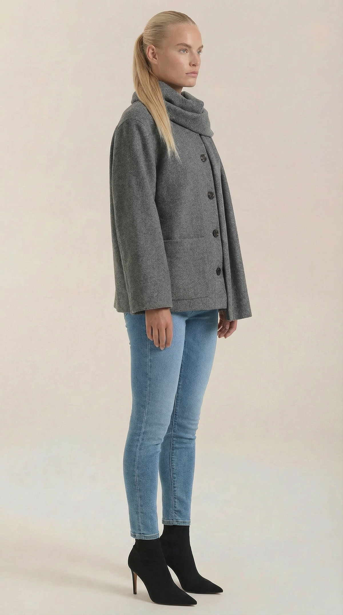 Abrigo capa con bufanda para mujer, suave y abrigado - Foto 2