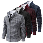 Chaqueta de punto con cremallera para hombre, cuello alto - Foto 5
