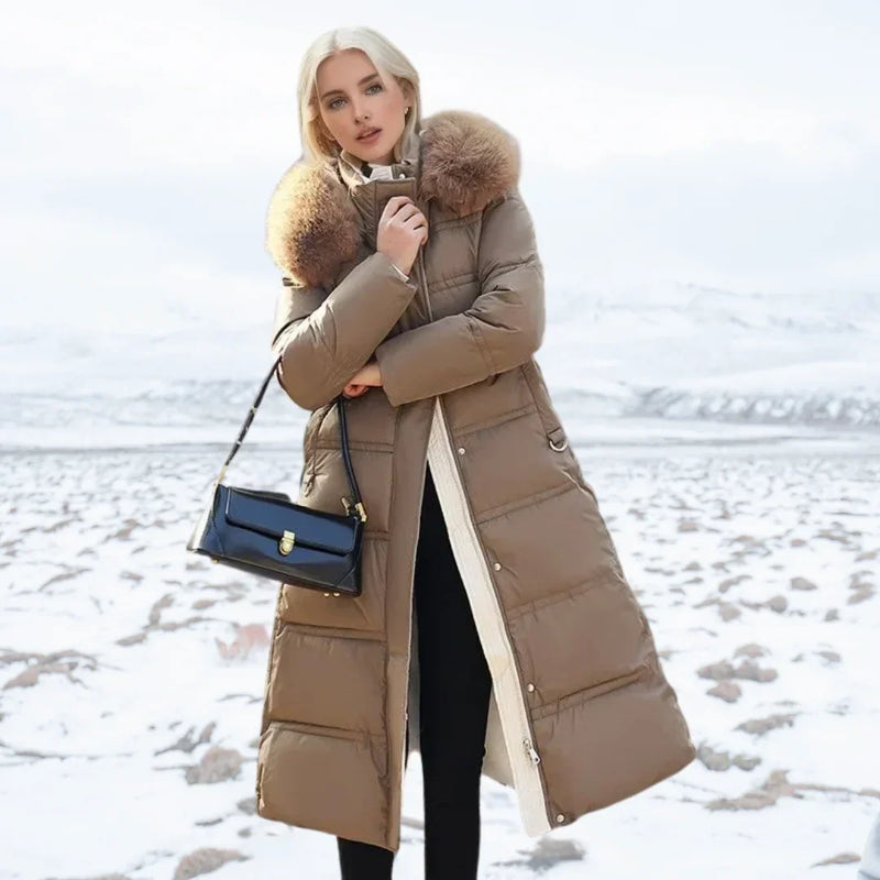 Parka de invierno con capucha de pelo y corte amplio - Foto 1