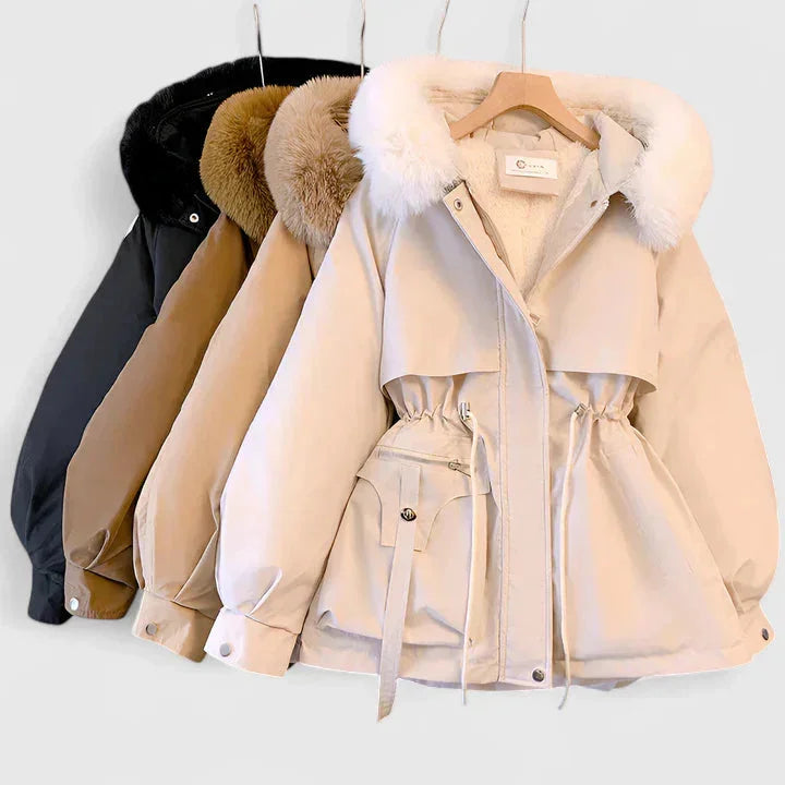 Parka acolchada con capucha de pelo sintético y cremallera - Foto 5