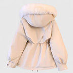 Parka acolchada con capucha de pelo sintético y cremallera - Foto 6