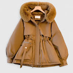 Parka acolchada con capucha de pelo sintético y cremallera - Foto 4