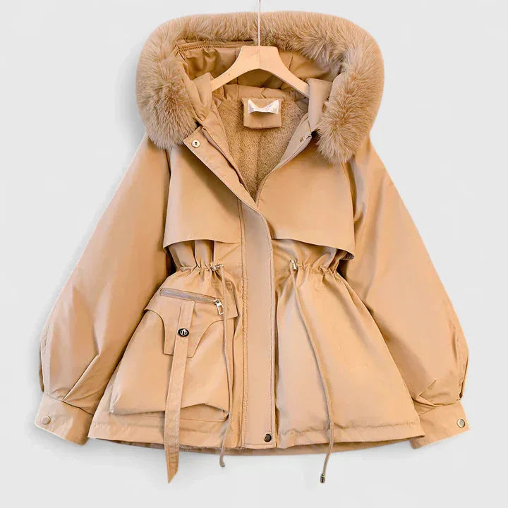 Parka acolchada con capucha de pelo sintético y cremallera - Foto 3