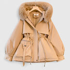 Parka acolchada con capucha de pelo sintético y cremallera - Foto 3