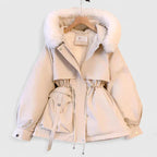 Parka acolchada con capucha de pelo sintético y cremallera - Foto 1