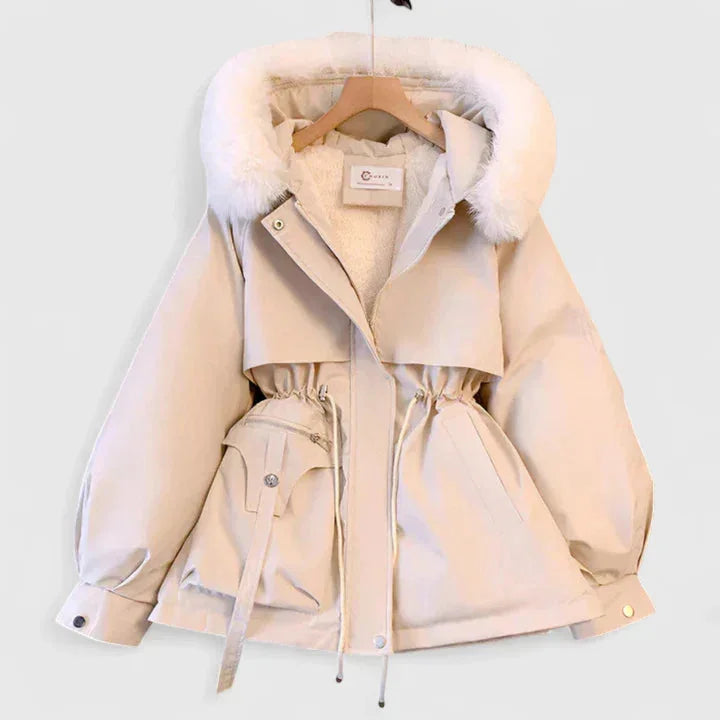 Parka acolchada con capucha de pelo sintético y cremallera - Foto 1