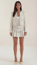 Conjunto de tweed para mujer con chaqueta y falda plisada - Foto 1