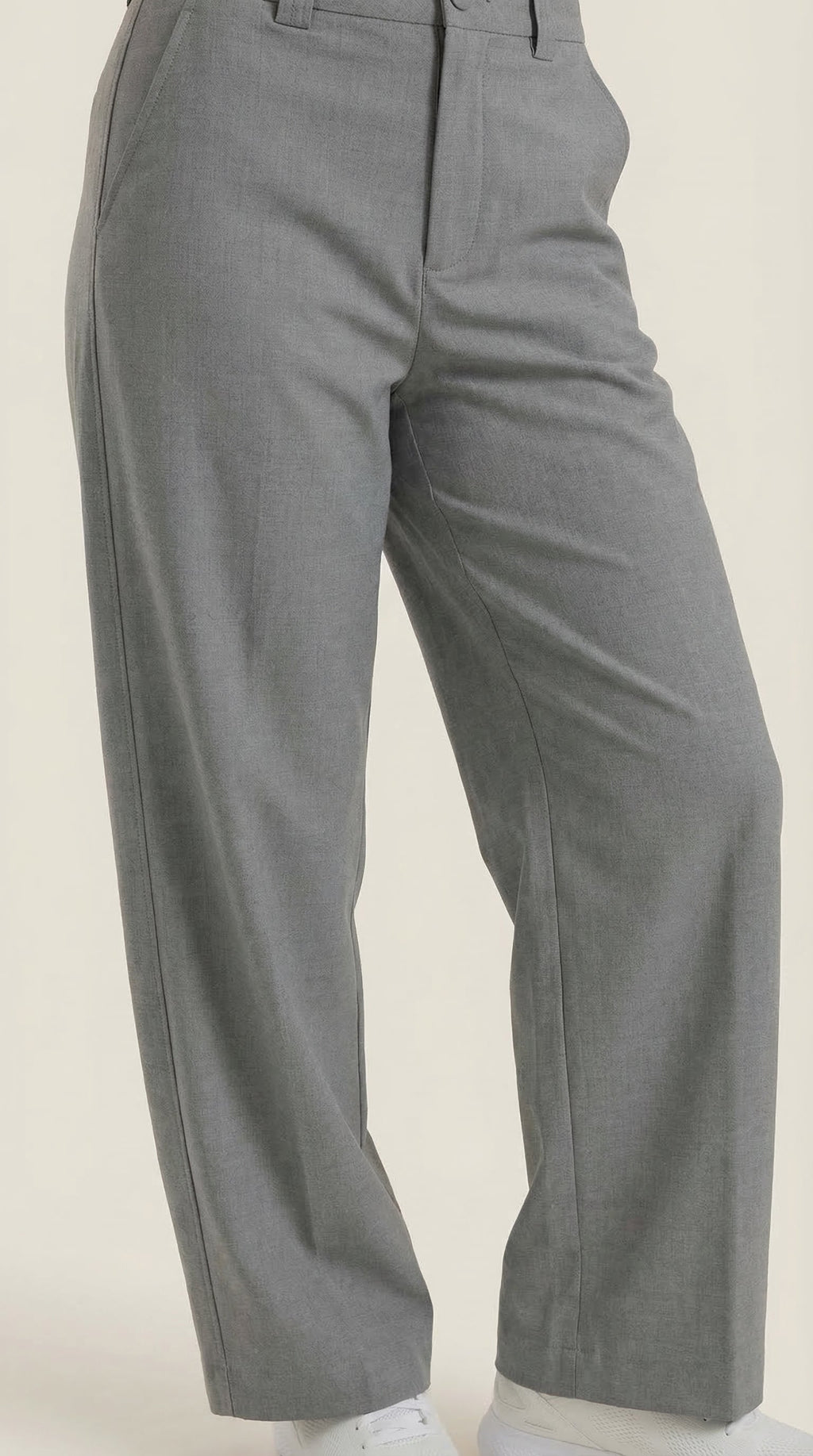 Pantalón ancho de mujer ligero y fluido con cintura alta - Foto 8