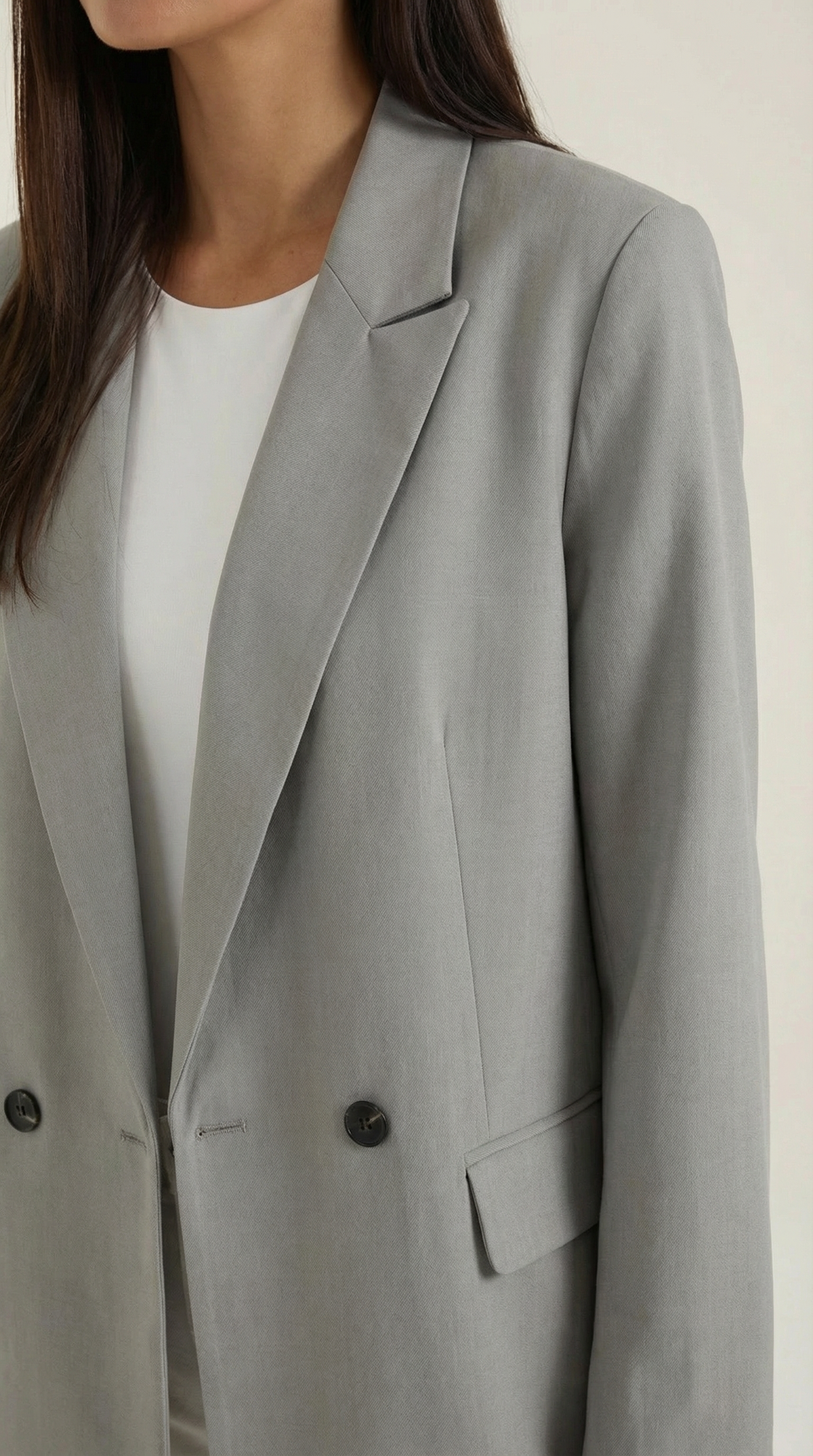 Blazer largo entallado para mujer con hombreras discretas - Foto 3