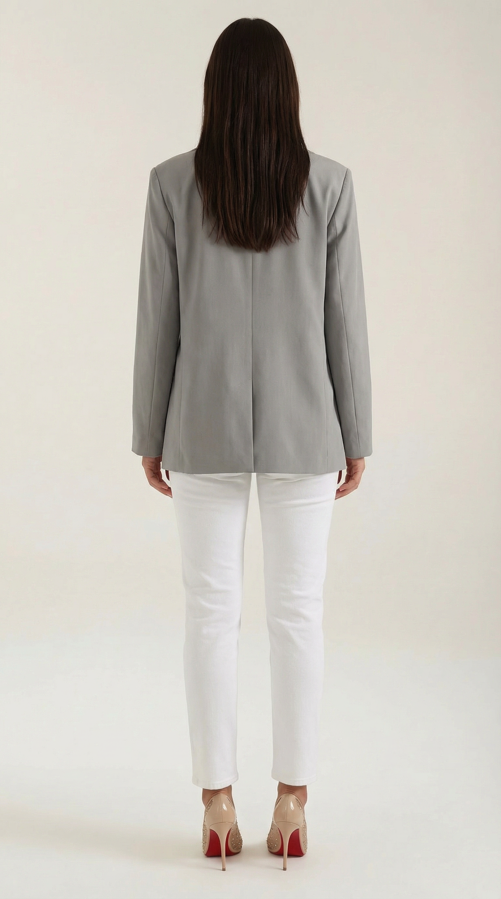 Blazer largo entallado para mujer con hombreras discretas - Foto 4