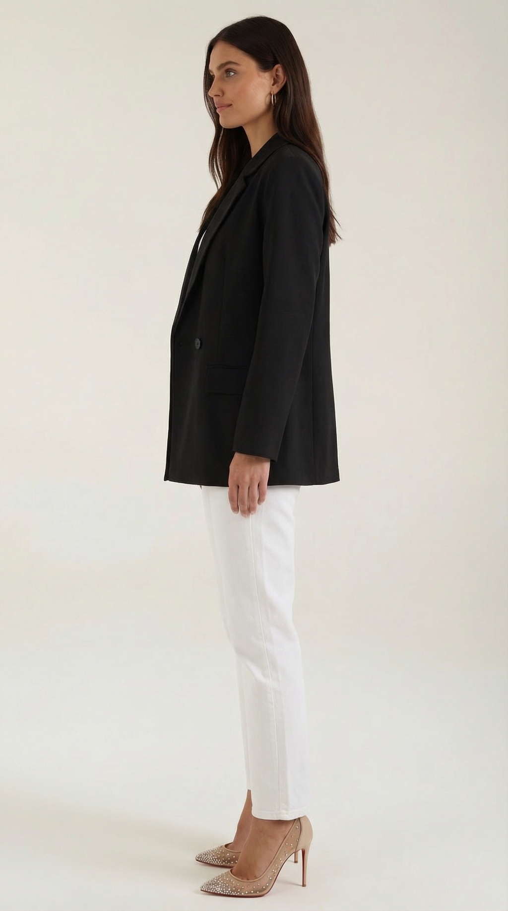 Blazer largo entallado para mujer con hombreras discretas - Foto 6
