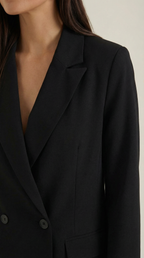 Blazer largo entallado para mujer con hombreras discretas - Foto 7