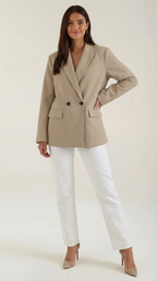Blazer largo entallado para mujer con hombreras discretas - Foto 8