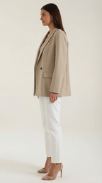 Blazer largo entallado para mujer con hombreras discretas - Foto 9