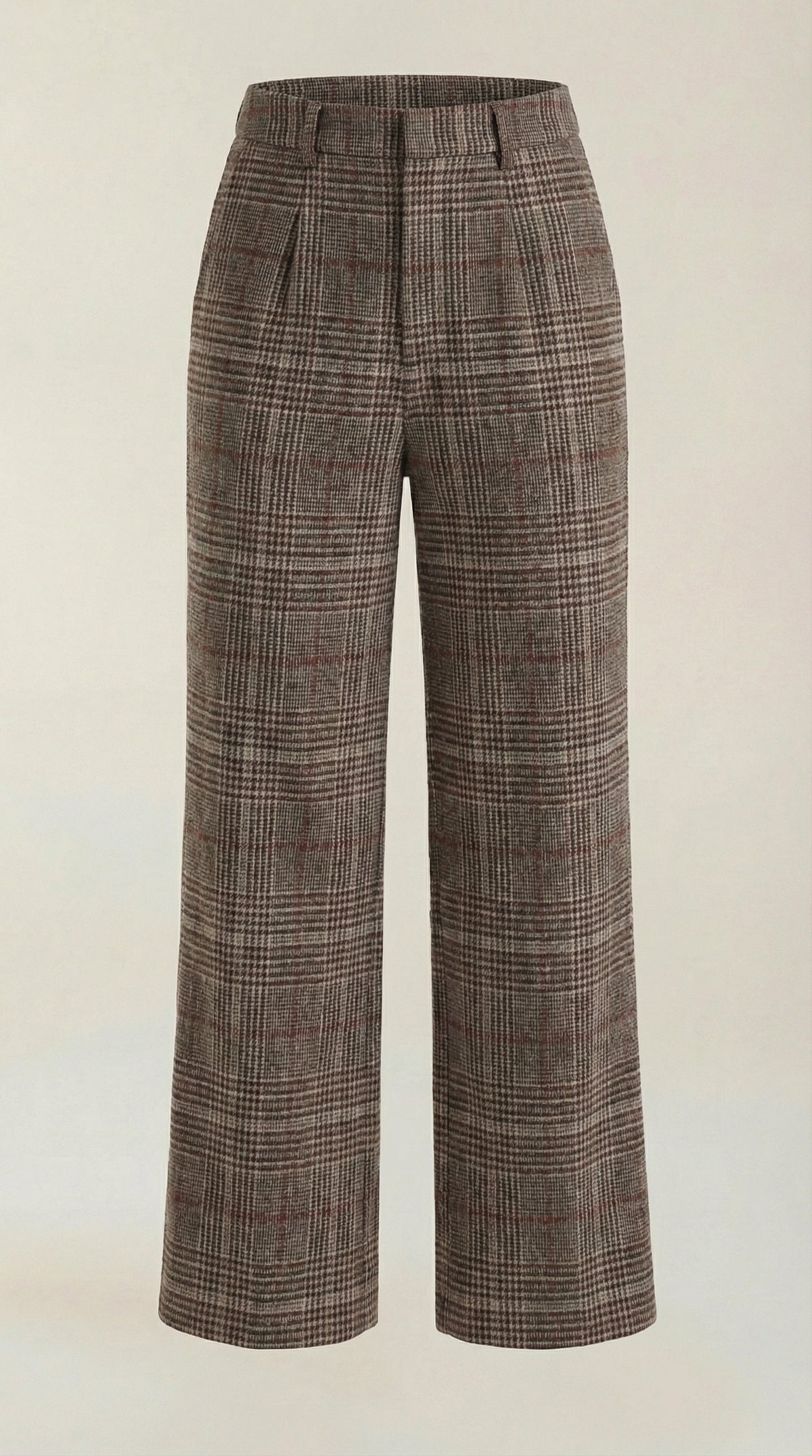 Pantalón de cuadros de tiro alto para mujer, pierna ancha - Foto 5