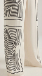 Pantalón ancho de mujer con estampado gráfico, ligero - Foto 3