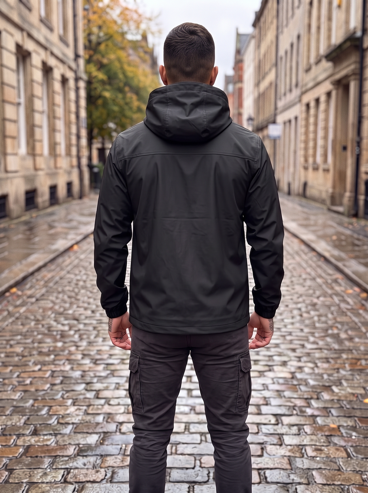 Chaqueta impermeable con capucha ajustable para hombre - Foto 7