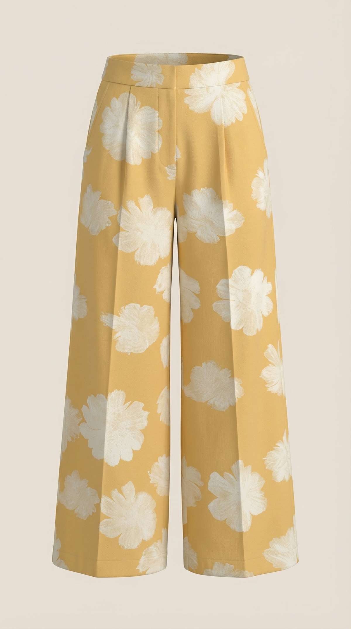 Pantalón relajado de mujer con estampado de flores amarillo - Foto 5