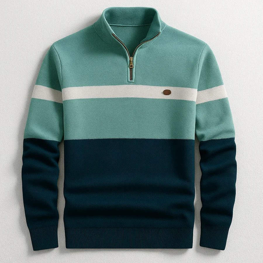 Jersey con cremallera para hombre, cuello alto de punto - Foto 2