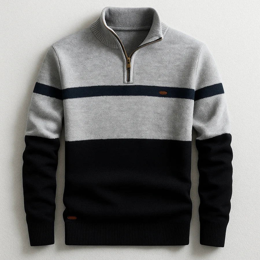 Jersey con cremallera para hombre, cuello alto de punto - Foto 4