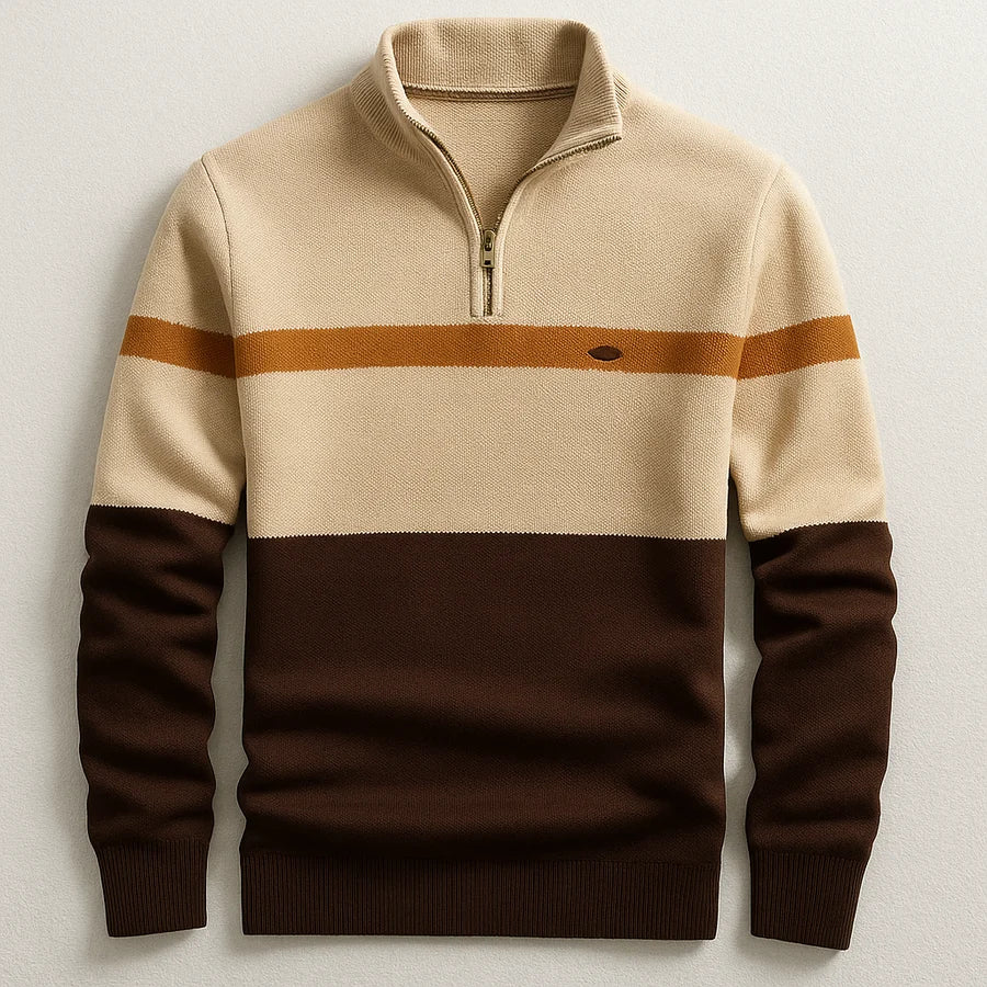 Jersey con cremallera para hombre, cuello alto de punto - Foto 3