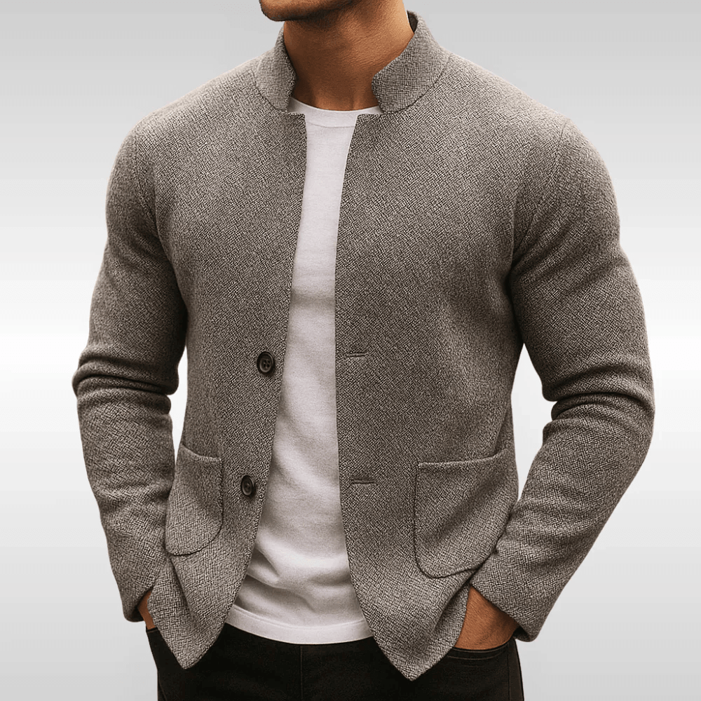 Blazer de punto texturizado con cuello mao – Rafael - Foto 5