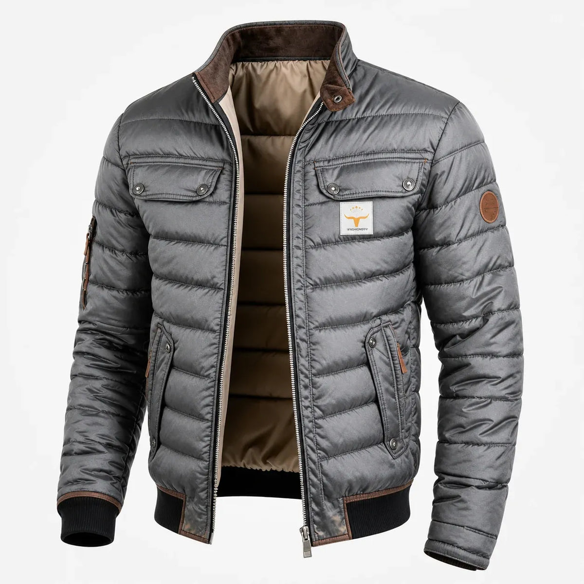 Chaqueta vintage con cuello en contraste para hombre - Foto 2