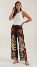 Pantalón boho transparente para mujer con estampado tropical - Foto 1