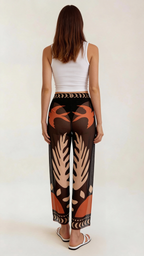 Pantalón boho transparente para mujer con estampado tropical - Foto 3