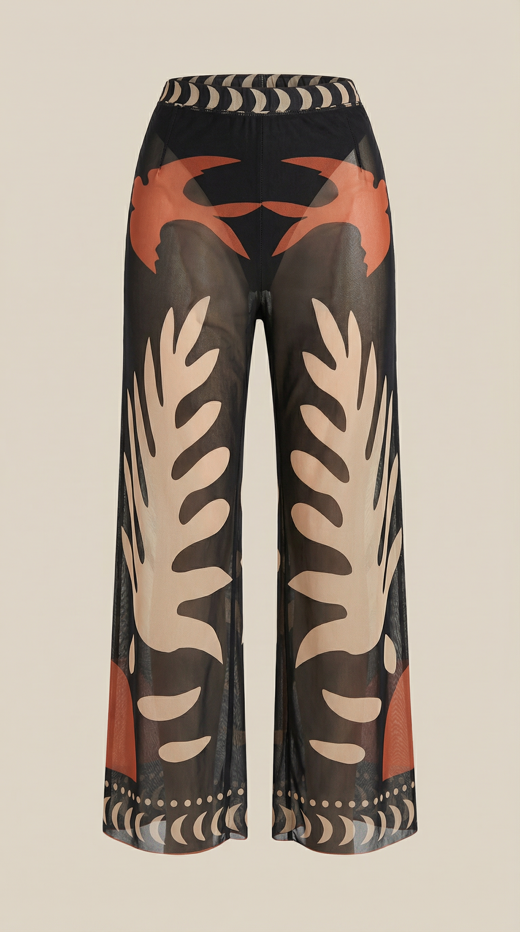Pantalón boho transparente para mujer con estampado tropical - Foto 4