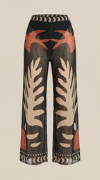 Pantalón boho transparente para mujer con estampado tropical - Foto 4