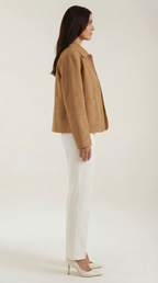 Chaqueta corta con botones para mujer, suave y ligera - Foto 2