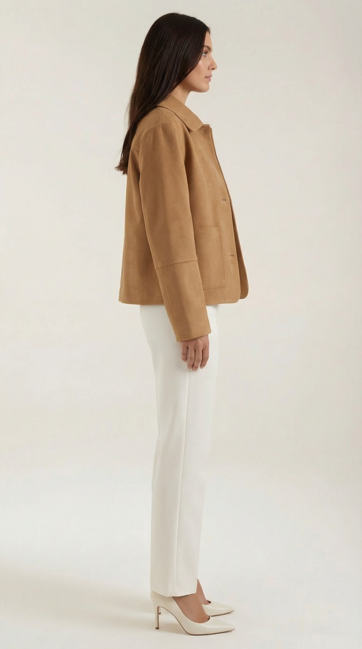 Chaqueta corta con botones para mujer, suave y ligera - Foto 2