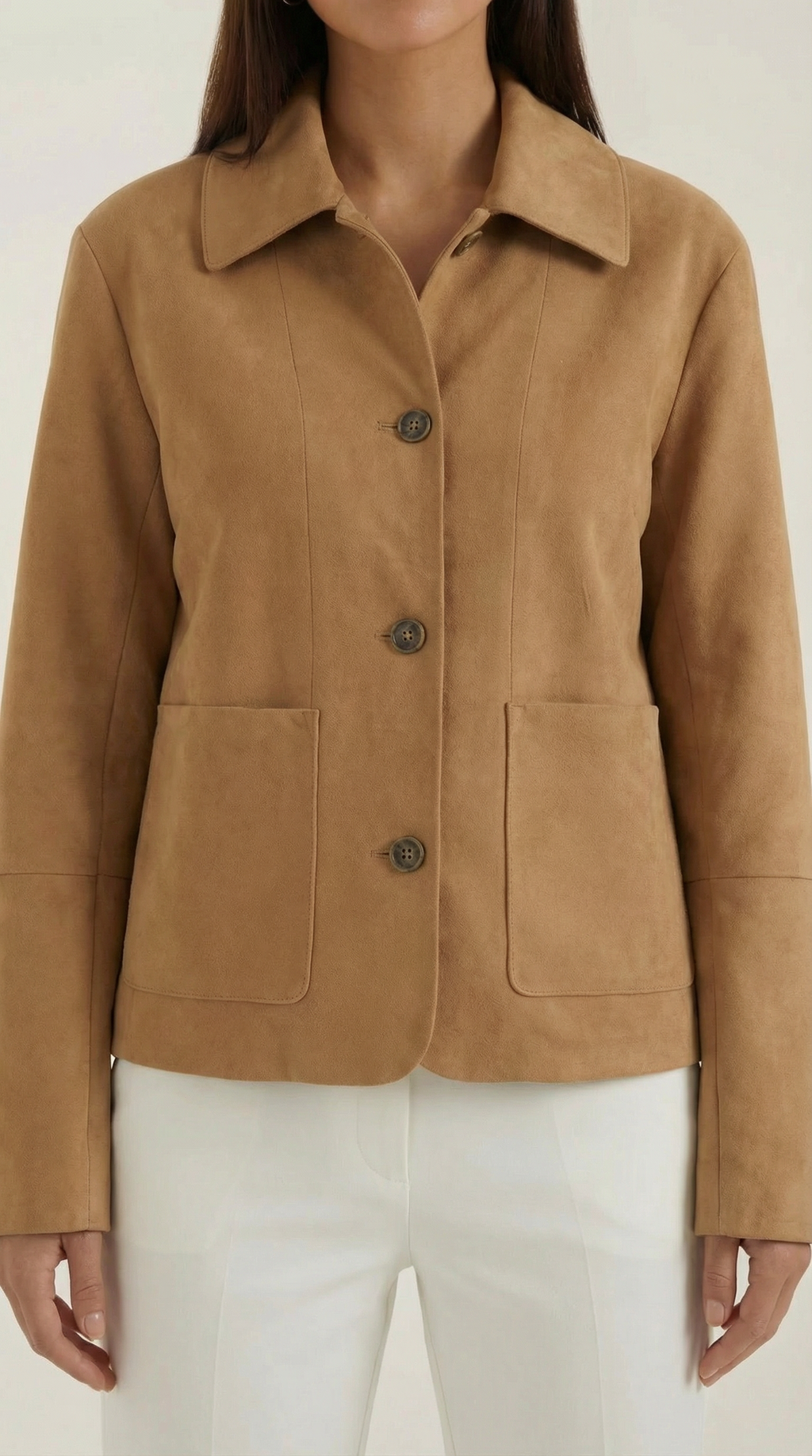 Chaqueta corta con botones para mujer, suave y ligera - Foto 4