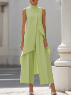 Mono elegante de pierna ancha con cuello alto – Valeria - Foto 7