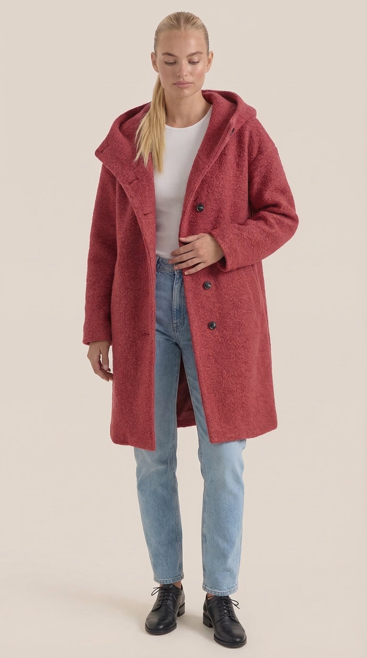 Abrigo largo con capucha para mujer, suave y cómodo - Foto 9