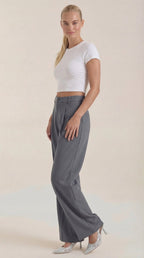 Pantalón de oficina para mujer con pierna ancha fluida - Foto 4