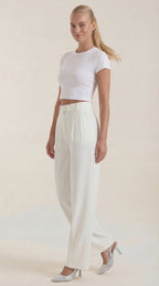 Pantalón de oficina para mujer con pierna ancha fluida - Foto 6