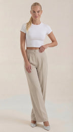 Pantalón de oficina para mujer con pierna ancha fluida - Foto 7