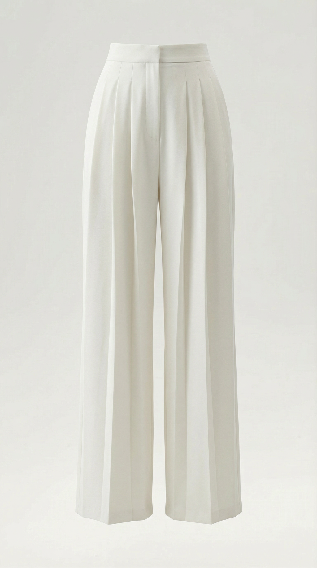 Pantalón de crepé marfil para mujer con pliegues marcados - Foto 5