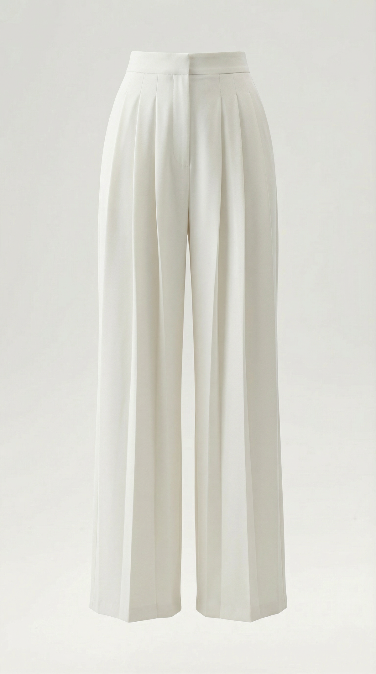 Pantalón de crepé marfil para mujer con pliegues marcados - Foto 5