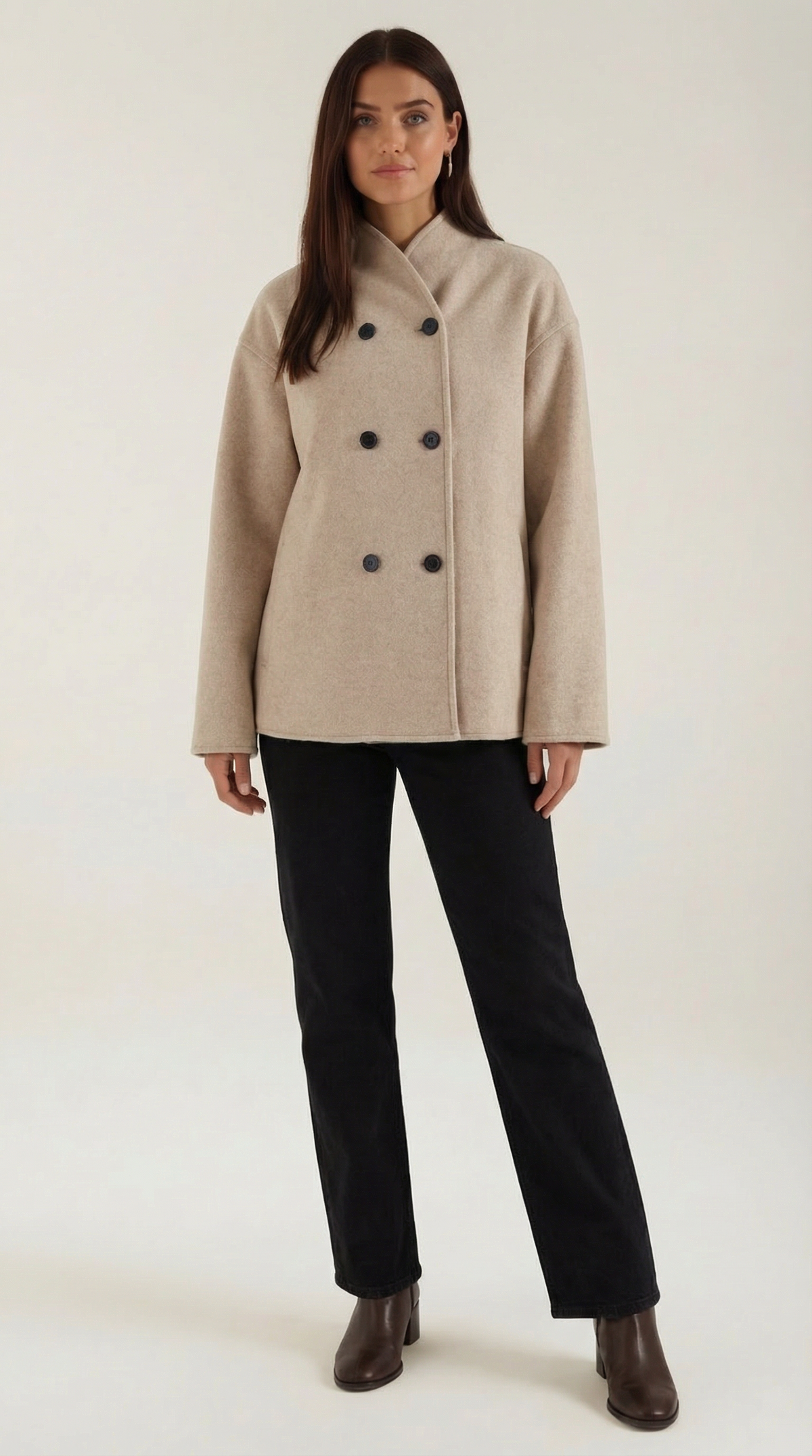 Chaqueta oversize con botones para mujer, suave y cálida - Foto 1