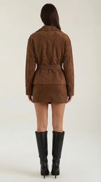 Chaqueta cruzada con cinturón para mujer, suave y ligera - Foto 3
