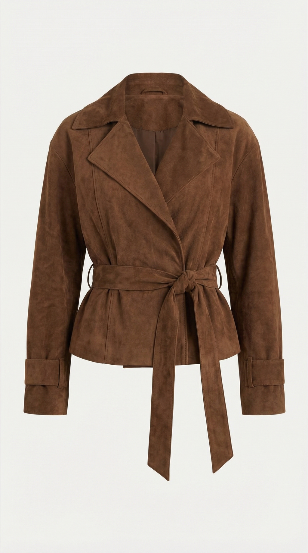 Chaqueta cruzada con cinturón para mujer, suave y ligera - Foto 5