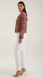 Chaqueta corta de punto bouclé para mujer, botones dorados - Foto 2