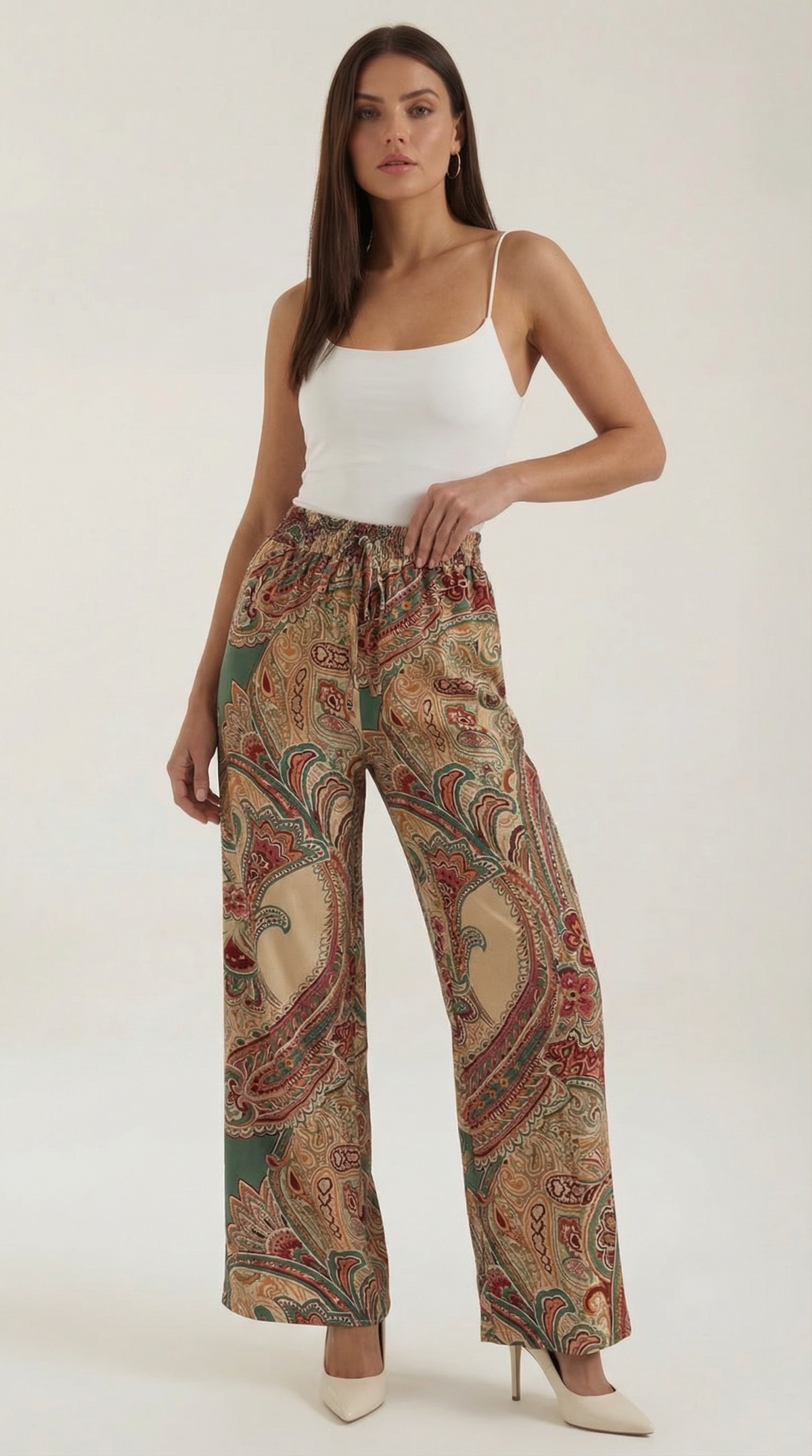Pantalón fluido de mujer con estampado de cachemir - Foto 7