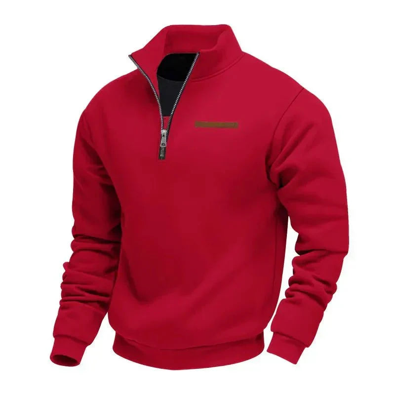 Jersey de felpa suave para hombre con media cremallera - Foto 3